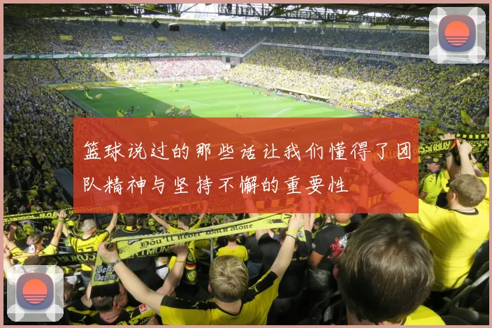 篮球说过的那些话让我们懂得了团队精神与坚持不懈的重要性